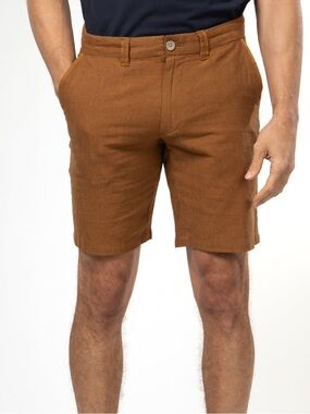 NWT Point Zero Linen Rust Mix Men’s Bermuda Shorts Size 38